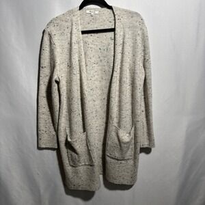 Madewell Womens Cardigan Sweater Oversized S Gray Knit Open Front Pockets Long